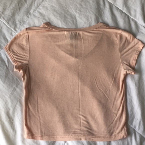 Forever 21 Pastel Pink SUPER SOFT Cropped V-Neck - Picture 2 of 6